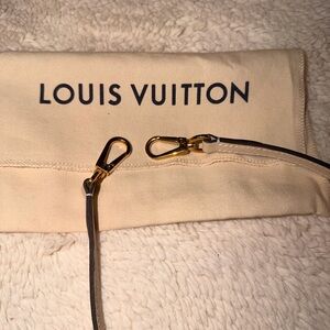 Louis Vuitton Cream Leather Crossbody Strap with Gold Hardware